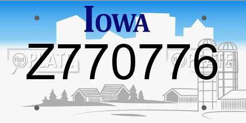 Z770776 Iowa License Plate