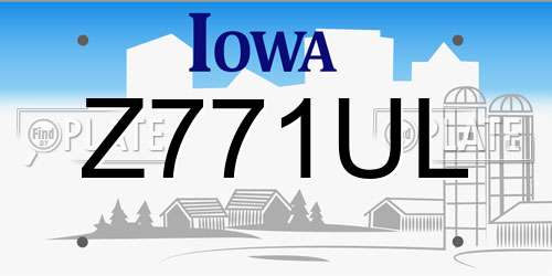 Z771UL Iowa License Plate