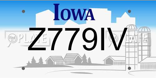 Z779IV Iowa License Plate