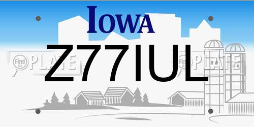 Z77IUL Iowa License Plate