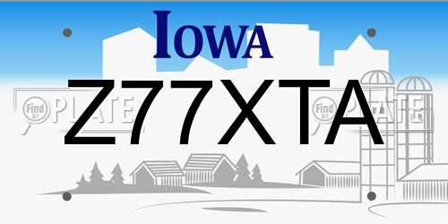 Z77XTA Iowa License Plate