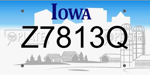 Z7813Q Iowa License Plate