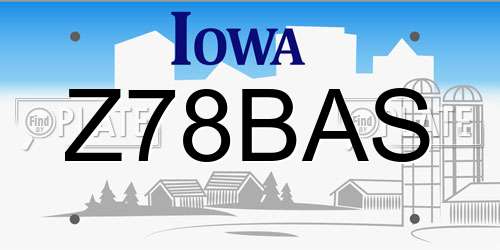 Z78BAS Iowa License Plate