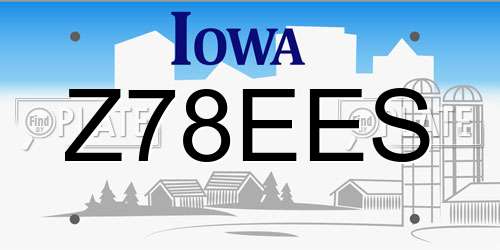 Z78EES Iowa License Plate