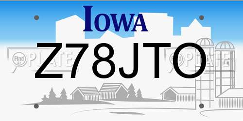 Z78JTO Iowa License Plate