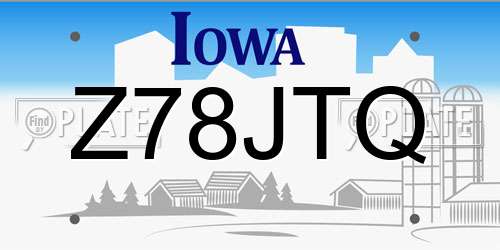 Z78JTQ Iowa License Plate
