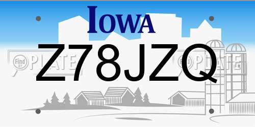 Z78JZQ Iowa License Plate