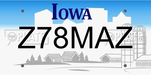 Z78MAZ Iowa License Plate