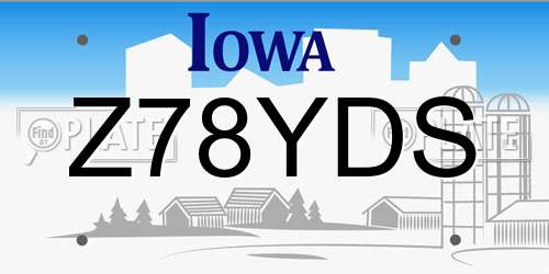 Z78YDS Iowa License Plate