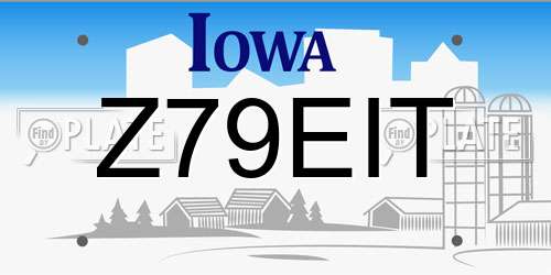 Z79EIT Iowa License Plate