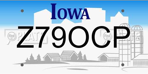 Z79OCP Iowa License Plate