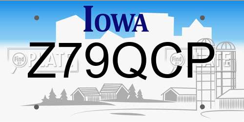 Z79QCP Iowa License Plate