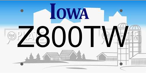 Z800TW Iowa License Plate
