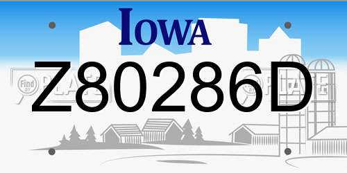 Z80286D Iowa License Plate
