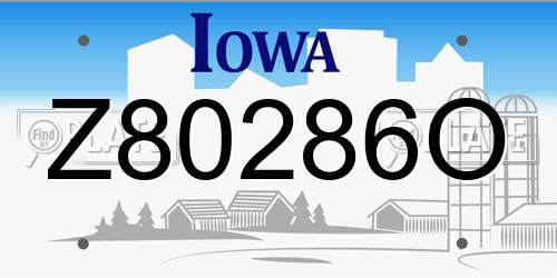 Z80286O Iowa License Plate