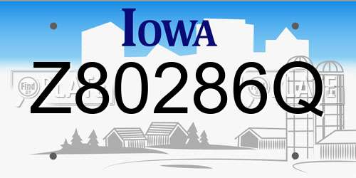 Z80286Q Iowa License Plate