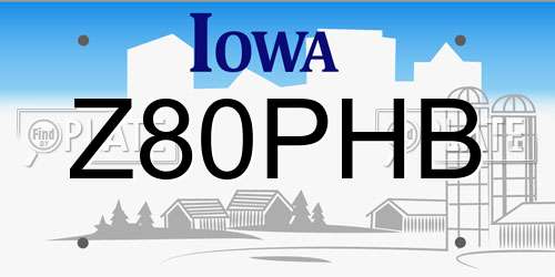 Z80PHB Iowa License Plate