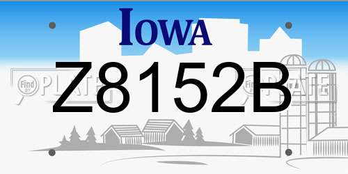 Z8152B Iowa License Plate