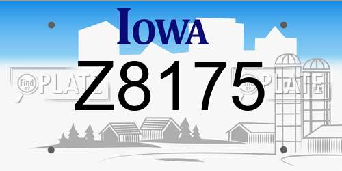 Z8175 Iowa License Plate