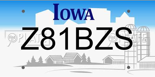 Z81BZS Iowa License Plate