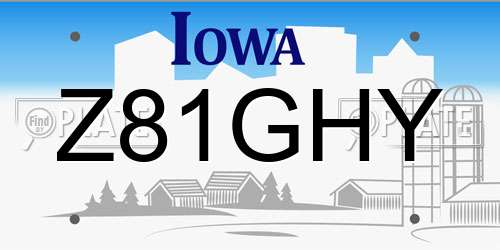 Z81GHY Iowa License Plate