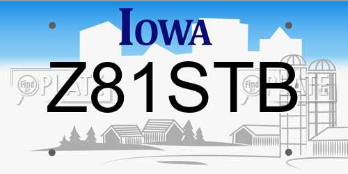 Z81STB Iowa License Plate