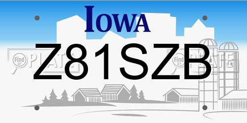 Z81SZB Iowa License Plate