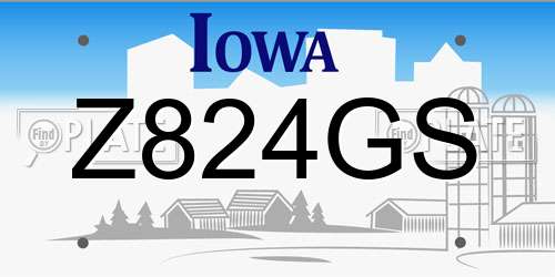Z824GS Iowa License Plate