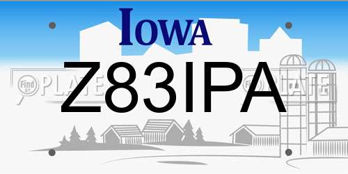 Z83IPA Iowa License Plate