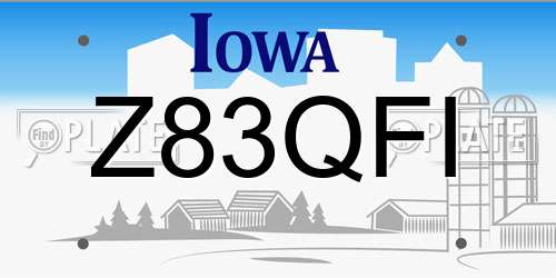 Z83QFI Iowa License Plate