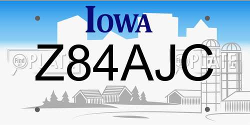 Z84AJC Iowa License Plate