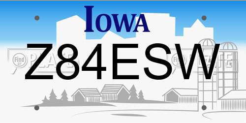 Z84ESW Iowa License Plate