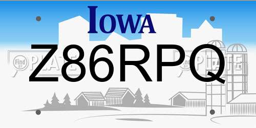 Z86RPQ Iowa License Plate