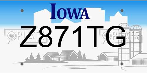 Z871TG Iowa License Plate