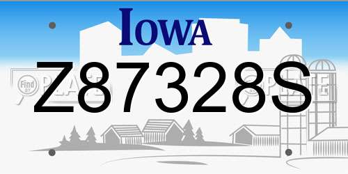 Z87328S Iowa License Plate