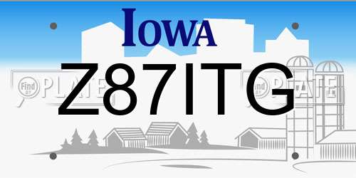 Z87ITG Iowa License Plate