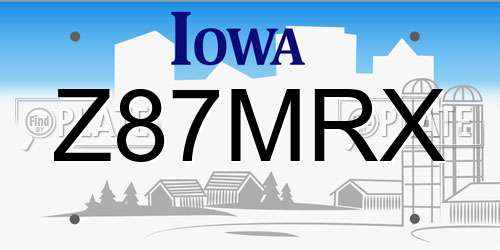 Z87MRX Iowa License Plate
