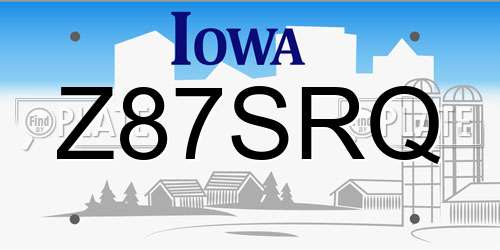 Z87SRQ Iowa License Plate