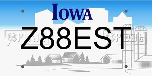 Z88EST Iowa License Plate