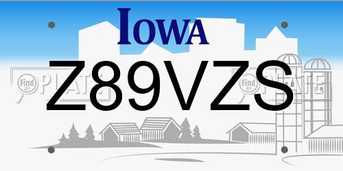Z89VZS Iowa License Plate