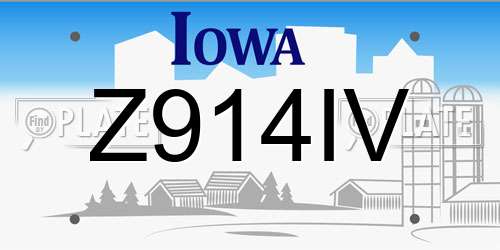 Z914IV Iowa License Plate