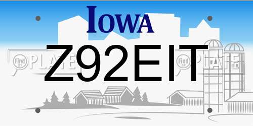 Z92EIT Iowa License Plate