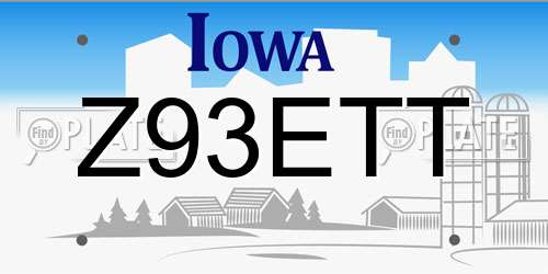 Z93ETT Iowa License Plate