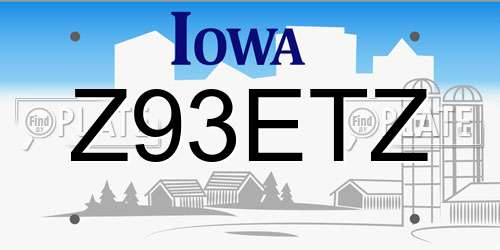 Z93ETZ Iowa License Plate