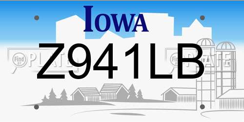 Z941LB Iowa License Plate
