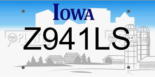 Z941LS Iowa License Plate