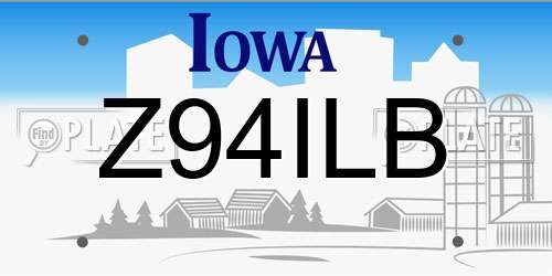 Z94ILB Iowa License Plate