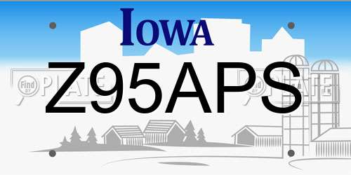 Z95APS Iowa License Plate