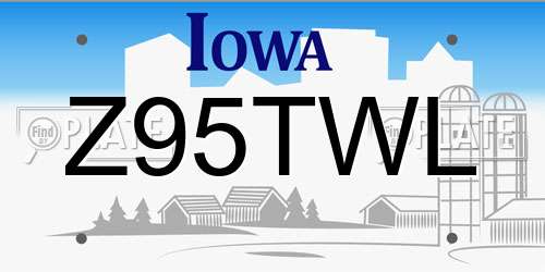 Z95TWL Iowa License Plate