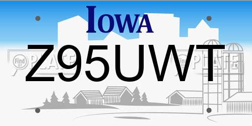 Z95UWT Iowa License Plate